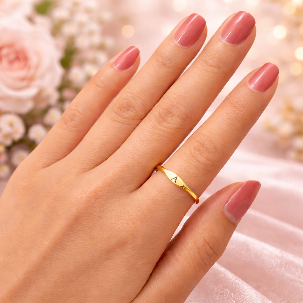 Adjustable Name Initial Ring