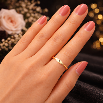 Adjustable Name Initial Ring
